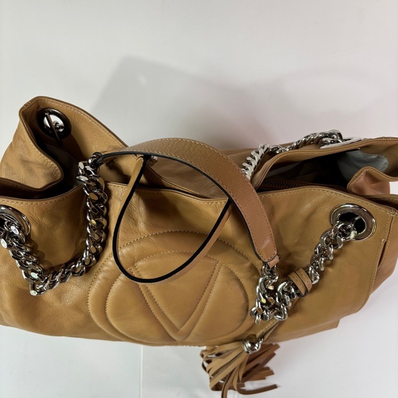 Valentino by Mario Valentino Shoulder Bag/Tote (Spa) w/Tassel - Picture 3 of 11